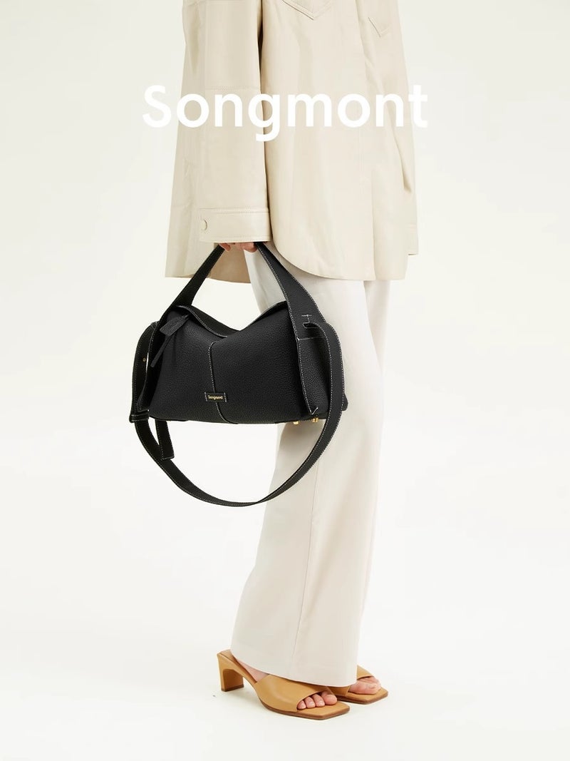 Songshan Has A Medium-Sized Small Bag With An Ear-Shaped Design, A Designer Commuter Handbag, A Crossbody Hobo Bag - Image 5