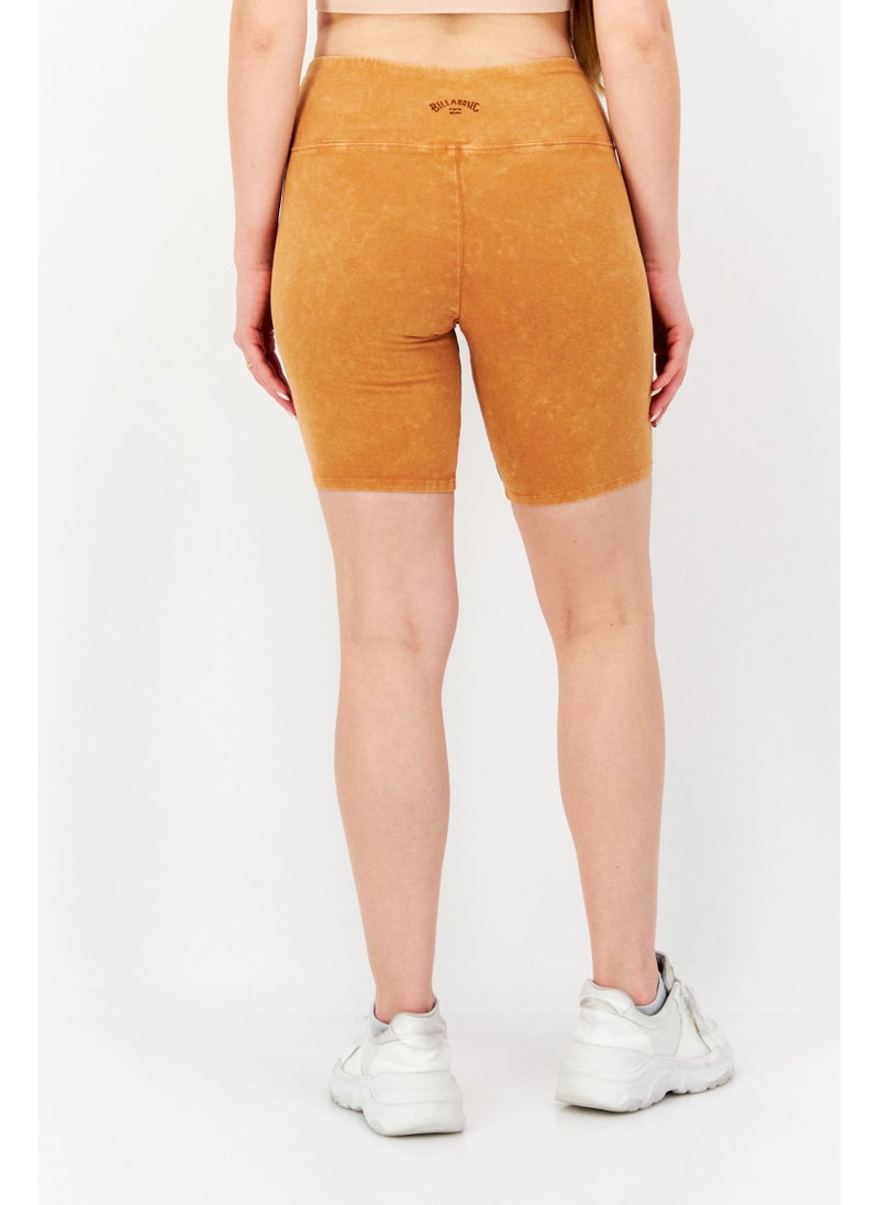 Billabong Women Plain Print Biker Shorts, Brown - Image 5