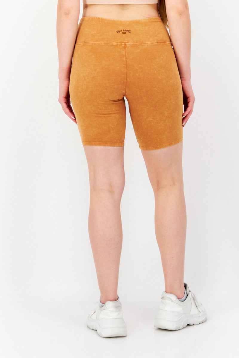 Billabong Women Plain Print Biker Shorts, Brown - Image 3