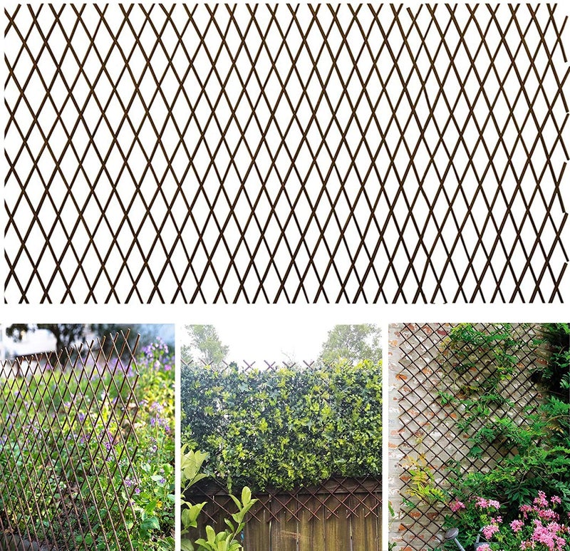 GLANT Lattice Fence Willow Expandable Plant Climbing Lattices Trellis Fence,Open Screen Fencing,Willow (1) - Image 1