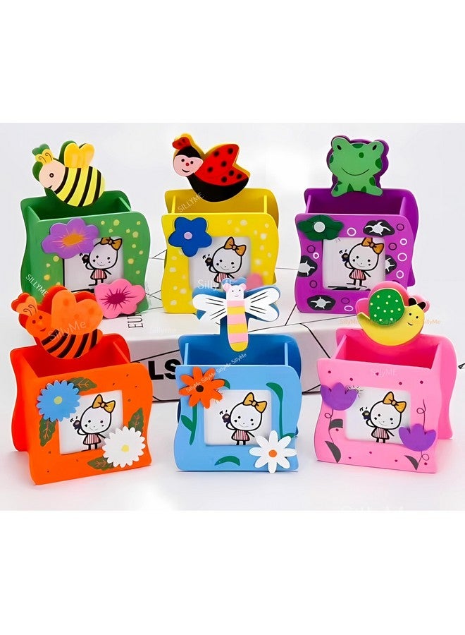 Sillyme 8pcs Wooden Pen Stand Return Gifts Birthday Party for Kids | Return Gift for Kids Birthday Return Gifts for Kids | Cute Animal Theme Stationery Placer Eco Friendly Bday Returns Gift Item in Bulk - Image 1