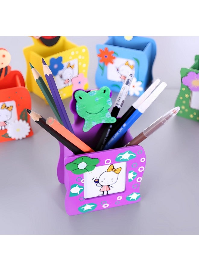 Sillyme 8pcs Wooden Pen Stand Return Gifts Birthday Party for Kids | Return Gift for Kids Birthday Return Gifts for Kids | Cute Animal Theme Stationery Placer Eco Friendly Bday Returns Gift Item in Bulk - Image 4