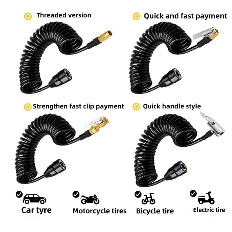 OUKENS Car Air Pump Extend Hose, PS20 Female Plug Inflator Extension Tube for American Tire Nozzle Car Motorcycle (1000cm/32.8ft) - Image 4