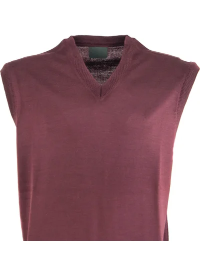 اوبلاند Men's Dad Sweater V-Neck Fine Wool Woven