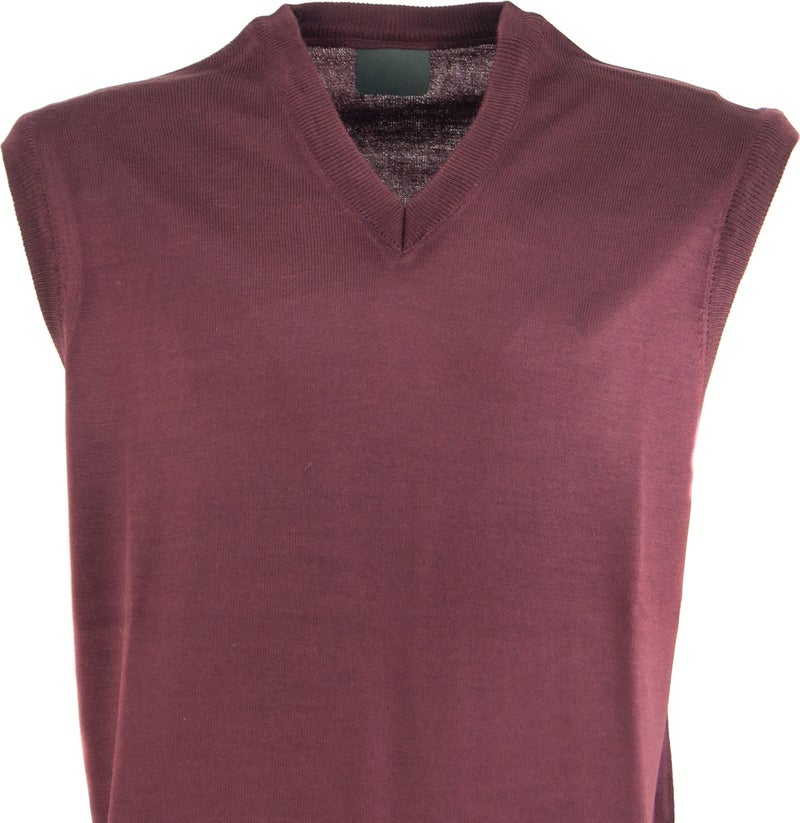 Oppland Men's Dad Sweater V-Neck Fine Wool Woven  - Image 1