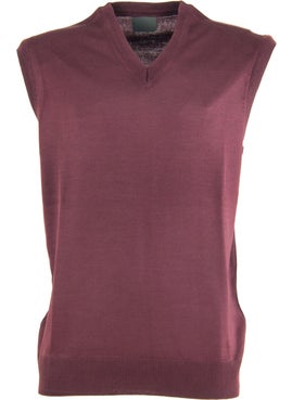 Oppland Men's Dad Sweater V-Neck Fine Wool Woven  - Image 2