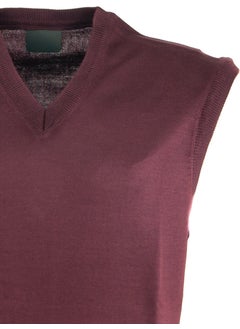 Oppland Men's Dad Sweater V-Neck Fine Wool Woven  - Image 3