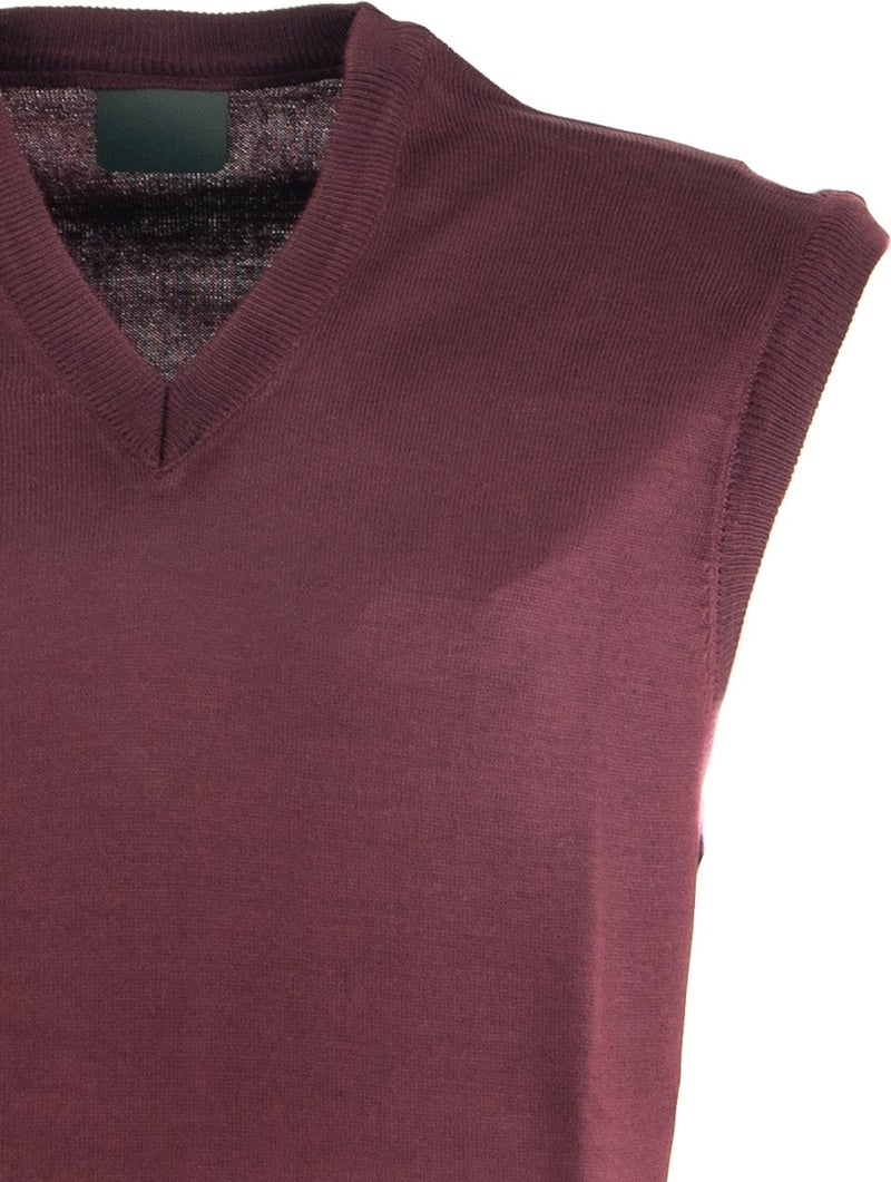 Oppland Men's Dad Sweater V-Neck Fine Wool Woven  - Image 3