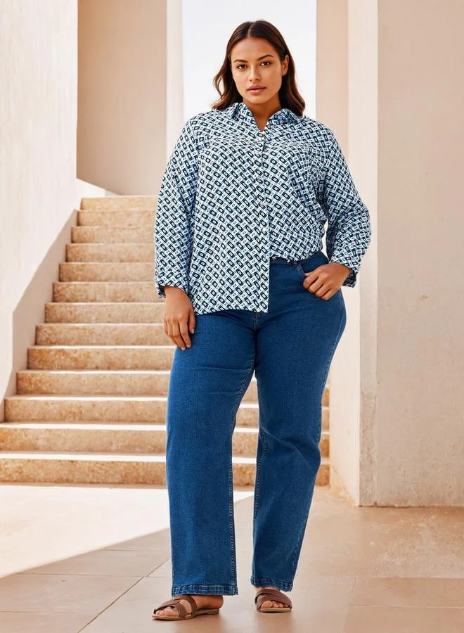  أولا بوبكن Plus Size Ulla Popken Printed Shirt