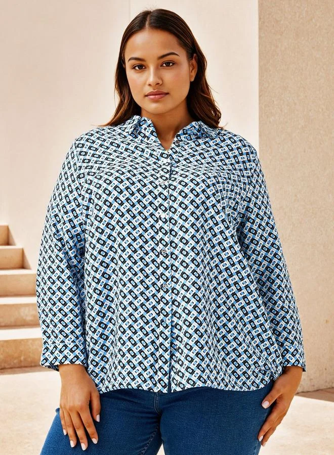  أولا بوبكن Plus Size Ulla Popken Printed Shirt