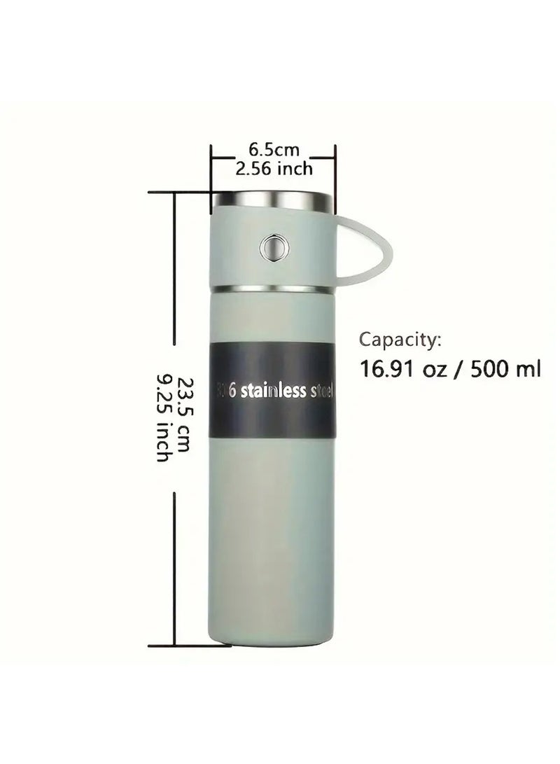Stainless Steel Insulated Water Bottle - Vacuum Flask with Portable Thermal Mug for Outdoor Hydration Reusable and Travel-Friendly Black - Image 4