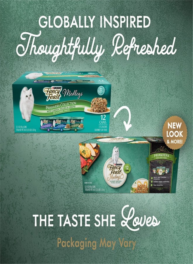 Fancy Feast Purina Fancy Feast Wet Cat Food Variety Pack, Medleys Primavera Collection - (2 Packs of 12) 3 oz. Cans - Image 2