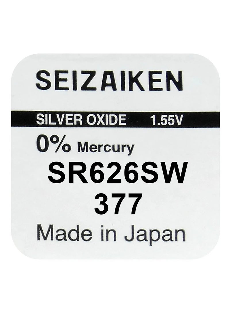 Seizaiken 10-Pieces Seizaiken / SEIKO 377 / SR626SW Silver Oxide 1.55V 0%Mercury (Watch) Batteries  - Image 2