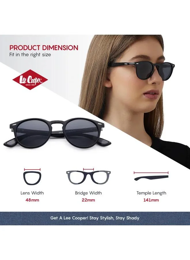 Lee Cooper Polarized Sunglasses Grey Frame Black Mirror Lens 48mm  - LC1216C01