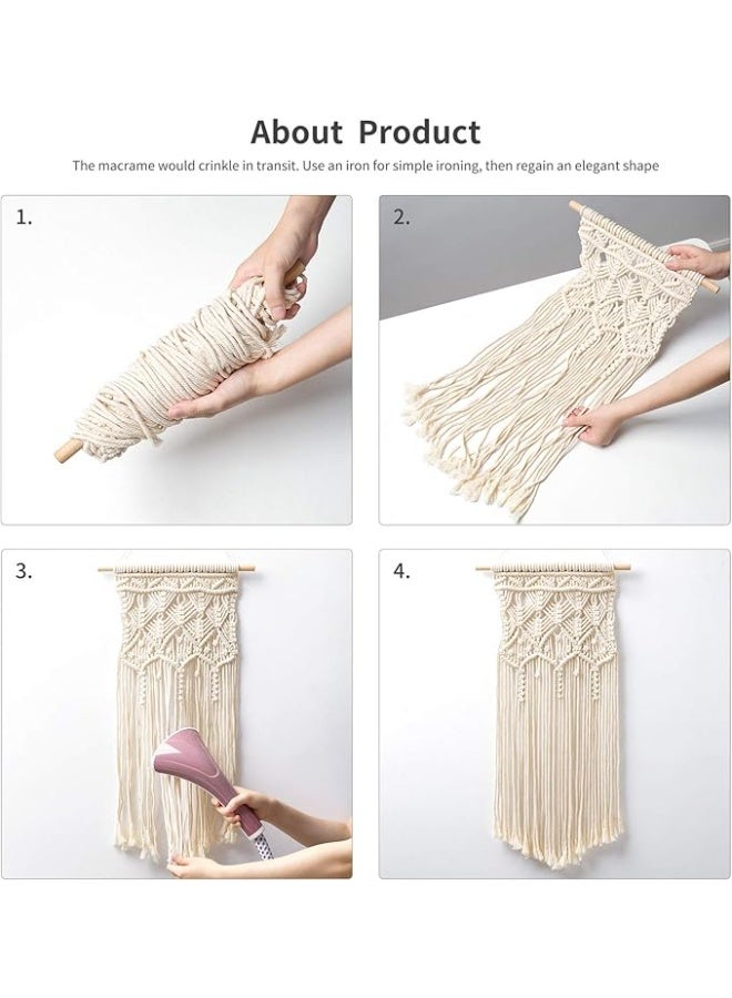 Antikiano wall hanging macrame  -  handemade macrame boho style 13 x 28 in - Image 2