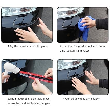 Autokaar Anti Collision Car Corner Bumper Protector Guard with Black Carbon Fiber Design Universal for Honda Elevate/Amaze/City/Jazz/Brio/Mobilio/BRV/WRV/Civic - Image 5