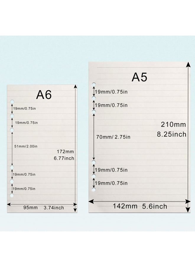Toplive A6 Refill Paper, [3 Pack] 100GSM Thick Refillable Paper 6 Hole Filler Inserts Loose Leaf Paper 135 Sheets (270 Pages) for 6 Ring Binder Journal Notebook-Lined Paper - Image 3