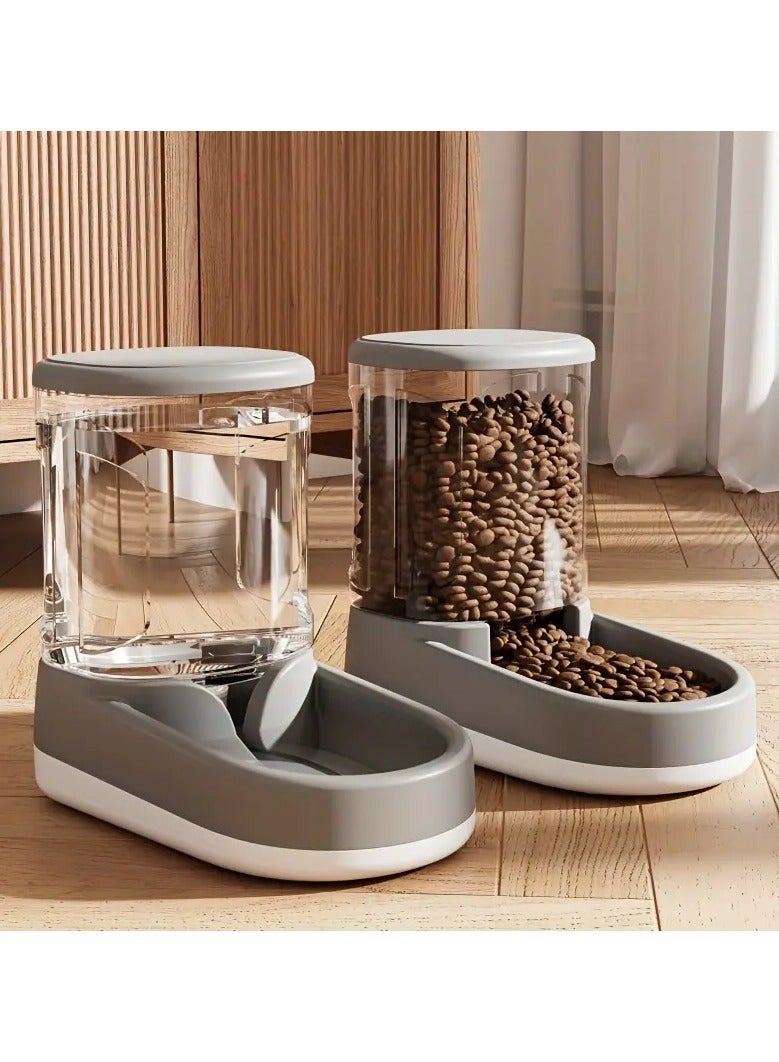 general Large Capacity Automatic Pet Food and Water Dispenser for Indoor Dogs - Self Feeding Station with Gravity Feeder and Waterer Bowl - Image 1