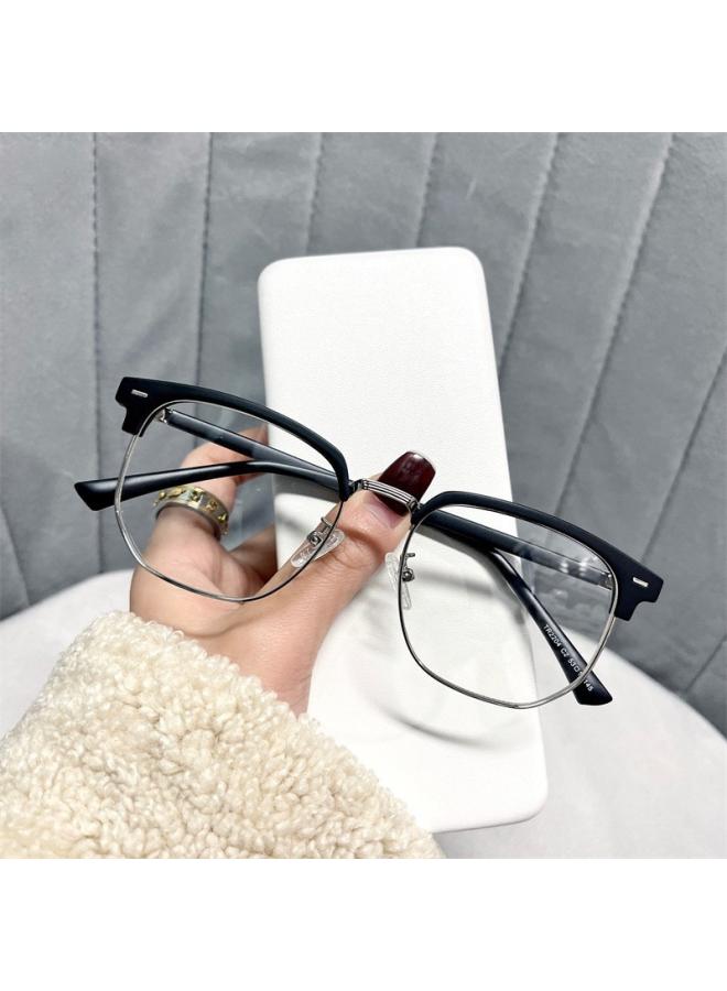 Generic Sven Tech Male Student Myopia Glasses Retro Scummy Half-frame Trendy Ruan Handsome Anti-blue Light Glasses Female With Degrees 