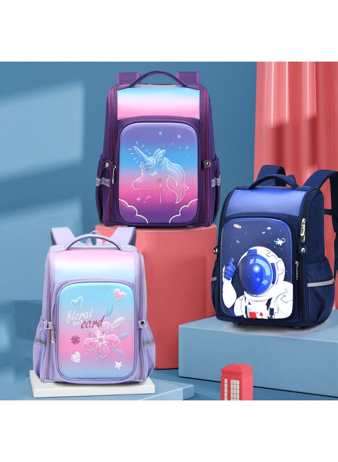 Children's Backpack Elementary School Students Lightweight Dual Shoulder Bag Cartoon Cute Unisex Space Man Design School Bag-Color:Astronaut  - Image 1