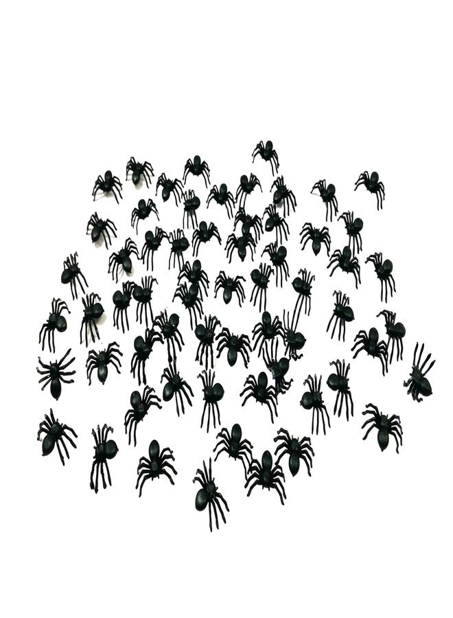 Evisha لعبة إيفيشا المخيفة على شكل عناكب وخفافيش، لعبة مزحة للأطفال لتزيين حفلات الهالوين، عناكب معاد تدويرها، عناكب واقعية، عناكب مزيفة معاد تدويرها لمقالب الهالوين (60 عنكبوتًا صغيرًا) - Image 3