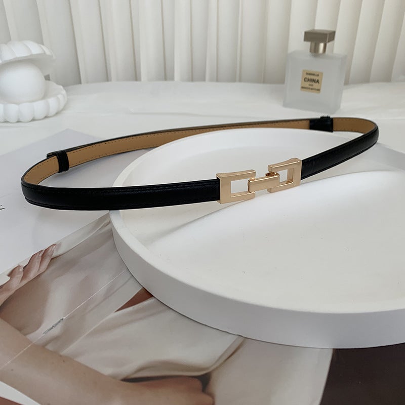 Korean-Style Ladies Belt for Dresses Sweaters Coats Black - Image 1