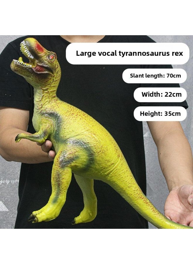 لعبة ديناصور من السيليكون الناعم العملاق مباشرة من الشركة المصنعة، نموذج أحفوري كبير الحجم لركوب التنين لدراجة نارية - اللون: تيرانوصور أخضر كبير كبير الحجم، المواصفات: إصدار 498 قصة - Image 1