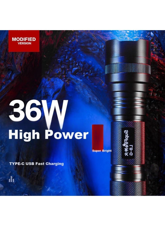 SupFire Supfire L8-g P90 High-intensity Flashlight, Fixed Focus Long-range Usb Rechargeable, Portable For Home Use, Outdoor Cycling Emergency Light  - Image 1