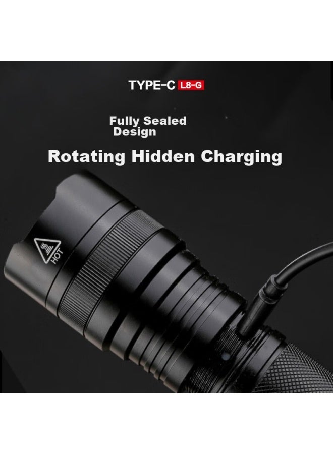 SupFire Supfire L8-g P90 High-intensity Flashlight, Fixed Focus Long-range Usb Rechargeable, Portable For Home Use, Outdoor Cycling Emergency Light  - Image 3
