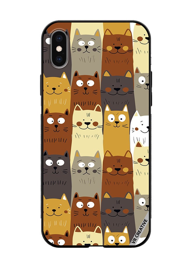 VR CREATIVE Protective Case Cover For Apple iPhone XS Max Different Scandy Cats On Color Design Multicolour - Image 1