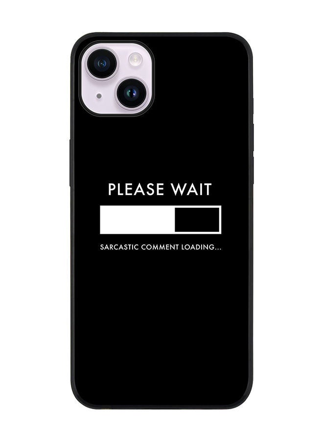 Stylizedd Rugged Black edge case for Apple iPhone 14 Slim fit Soft Case Flexible Rubber Edges Anti Drop TPU Gel Thin Cover - Please Wait - Image 1