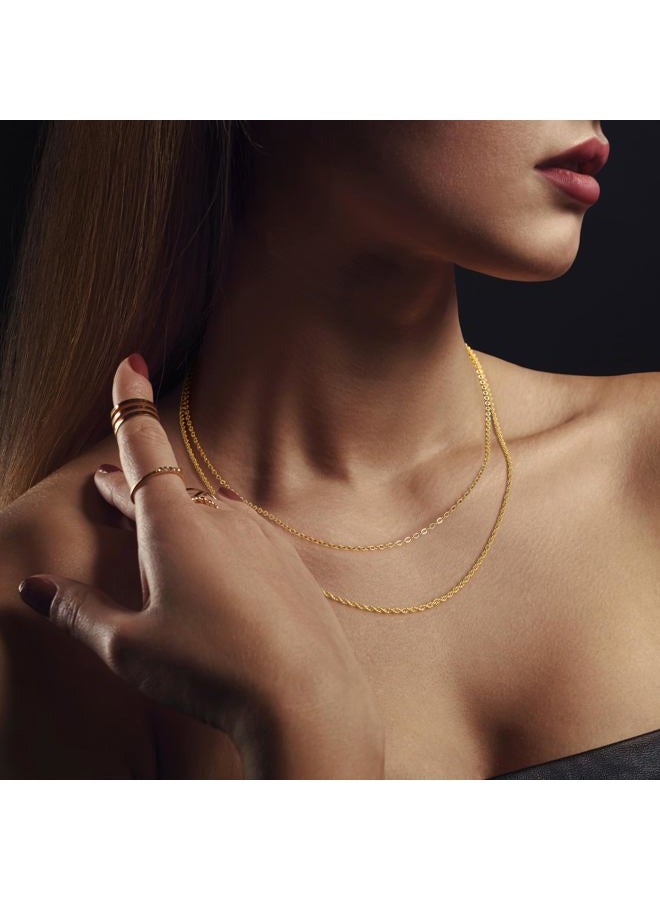 GYUYCW 14K Gold Necklaces for Women Trendy 14K Gold Chain for Women Double Chain Necklace for Womens Rope Chains Refined Shine and Elegant Presence Chains Necklace Womens - Image 5