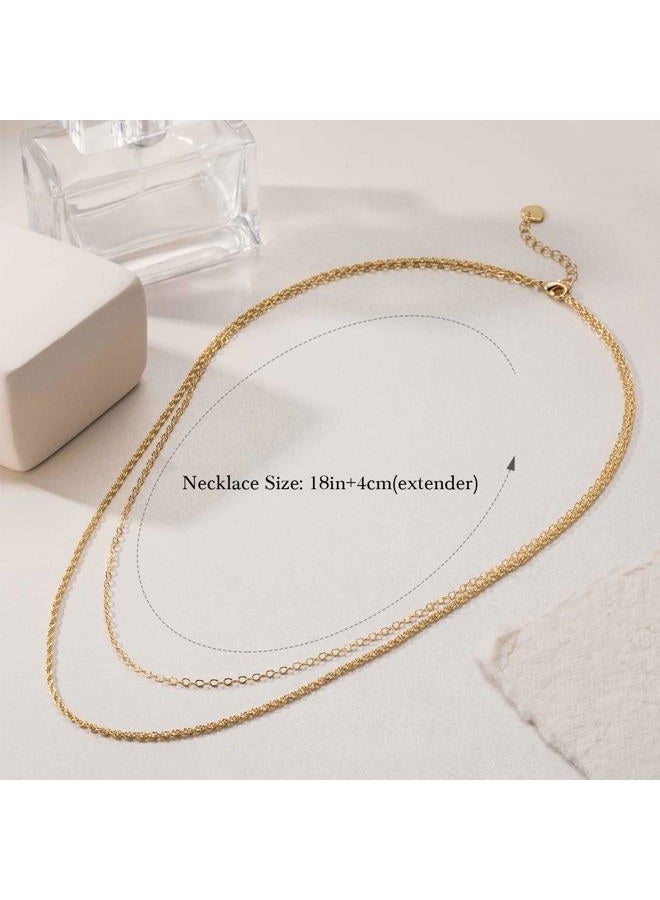 GYUYCW 14K Gold Necklaces for Women Trendy 14K Gold Chain for Women Double Chain Necklace for Womens Rope Chains Refined Shine and Elegant Presence Chains Necklace Womens - Image 2
