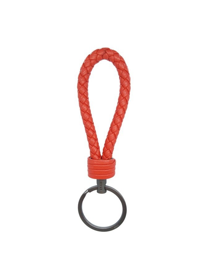 LABEN Key Chain Lambskin Handwoven Genuine Leather Keychain - Red - Image 4