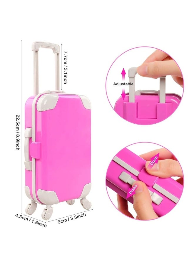 Barwa باروا 32 قطعة حقيبة دمى للسفر ملابس وإكسسوارات لدمية فتاة بطول 11.5 بوصة حاملة سفر للتخزين، تشمل 1 حقيبة 1 حقيبة سفر 23 مستلزمات سفر 5 فساتين 1 جرو 1 كمبيوترâ€¦ - Image 1