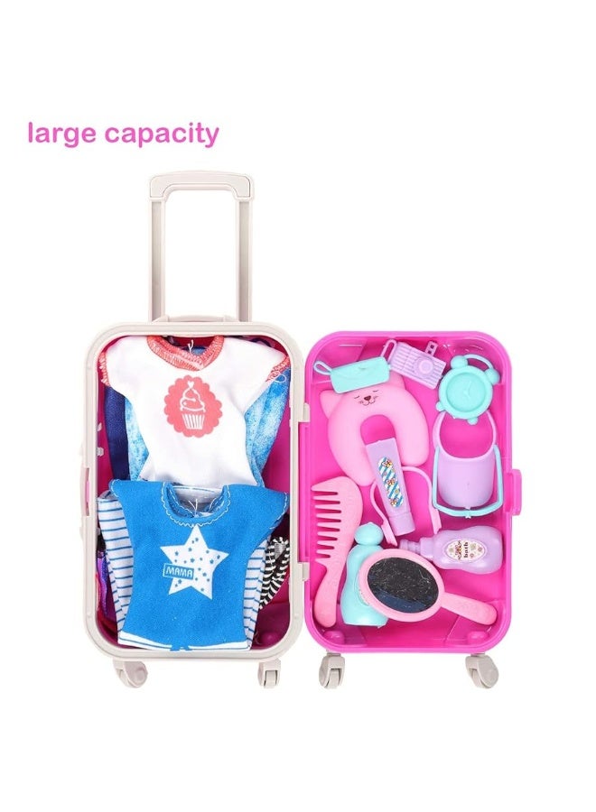Barwa باروا 32 قطعة حقيبة دمى للسفر ملابس وإكسسوارات لدمية فتاة بطول 11.5 بوصة حاملة سفر للتخزين، تشمل 1 حقيبة 1 حقيبة سفر 23 مستلزمات سفر 5 فساتين 1 جرو 1 كمبيوترâ€¦ - Image 4
