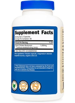 Nutricost Organic Shiitake Mushroom Capsules 1000Mg, 90 Servings - Certified Ccof Organic, Vegetarian, Gluten Free, 500Mg Per Capsule, 180 Capsules  - Image 5
