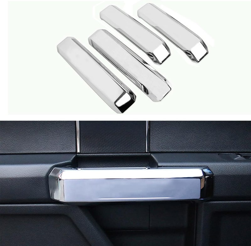 Keptrim Inner Door Handle Covers Trim for Ford F150 2015 2016 2017 2018 2019 2020, ABS Chrome, 4pcs General need oriented design - Image 1