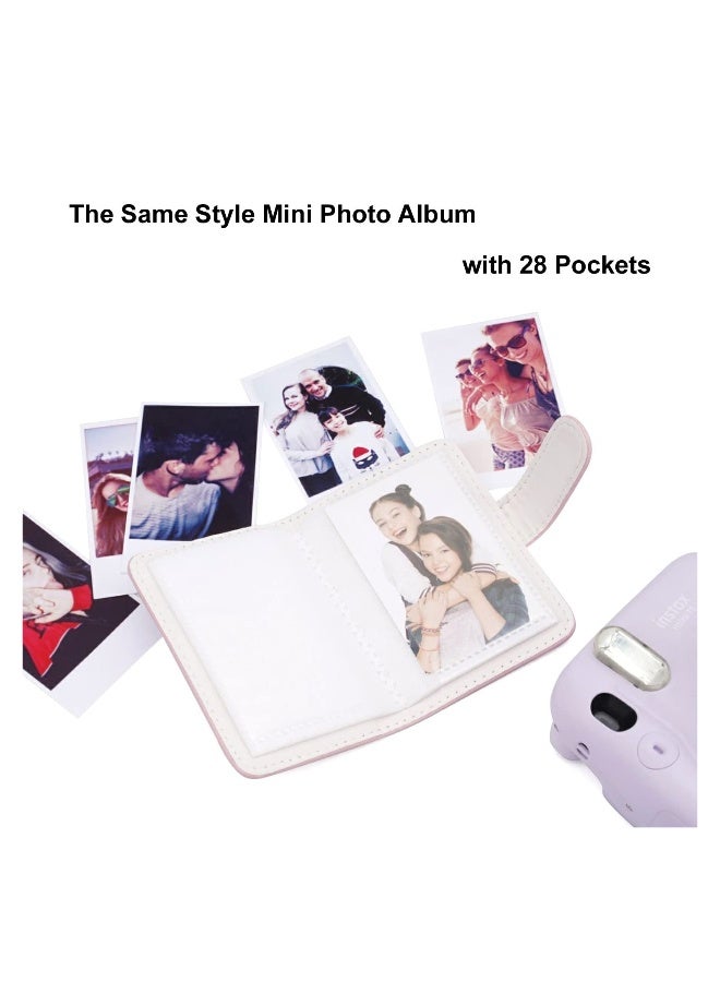 Instant Camera Case Compatible with for Fujifilm Instax Mini 11 9 8 8+ PU Leather Bag with Pocket and Adjustable Shoulder Strap Photo Album - Image 5
