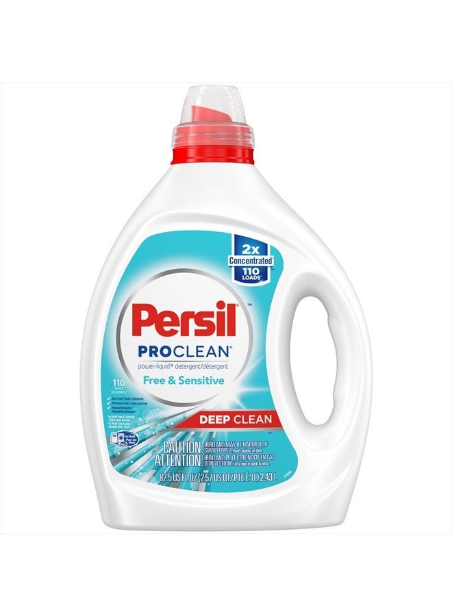 Persil Laundry Detergent Liquid, Free and Sensitive, Unscented and Hypoallergenic for Sensitive Skin, 2X Concentrated, 82.5 fl oz, 110 Loads  - Image 1