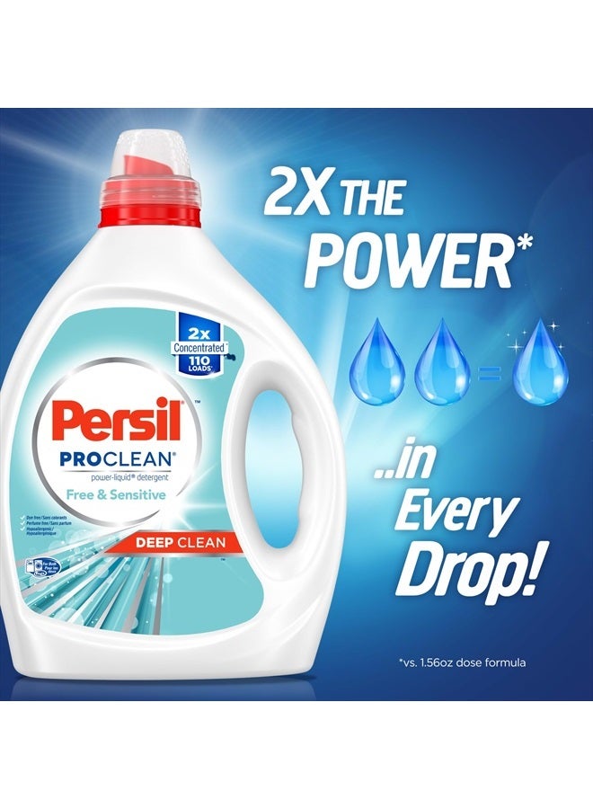Persil Laundry Detergent Liquid, Free and Sensitive, Unscented and Hypoallergenic for Sensitive Skin, 2X Concentrated, 82.5 fl oz, 110 Loads  - Image 2