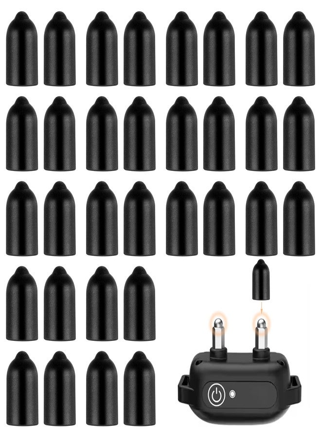 Hpmjz 32 pcs Dog Shock Collar Rubber Tips Anti Bark Collars Caps Training Collar Replacement Silicone Covers Column Conductive Rubber Sleeve Extra Contact Points for Pet Puppy Training Stop Barking - Image 1