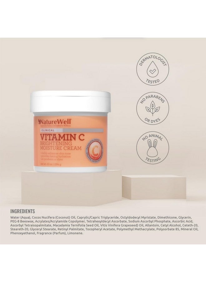 NATURE WELL Vitamin C Brightening Moisture Cream For Face Body & Hands Visibly Enhances Skin Tone Helps Improve Overall Texture 2 Pack 10 Oz Each (Packaging May Vary) - Image 3