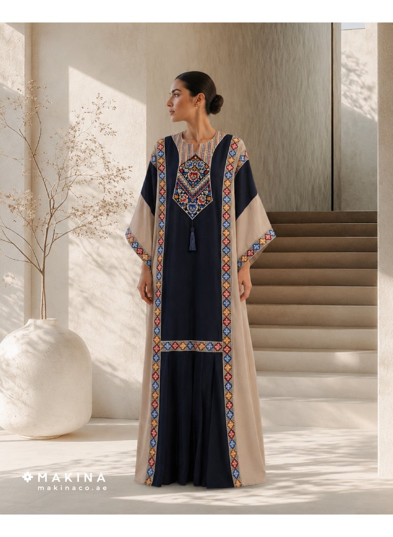 MAKINA Fallahi Daraa for Women, Embroidered Cool Crepe Dress - Image 1