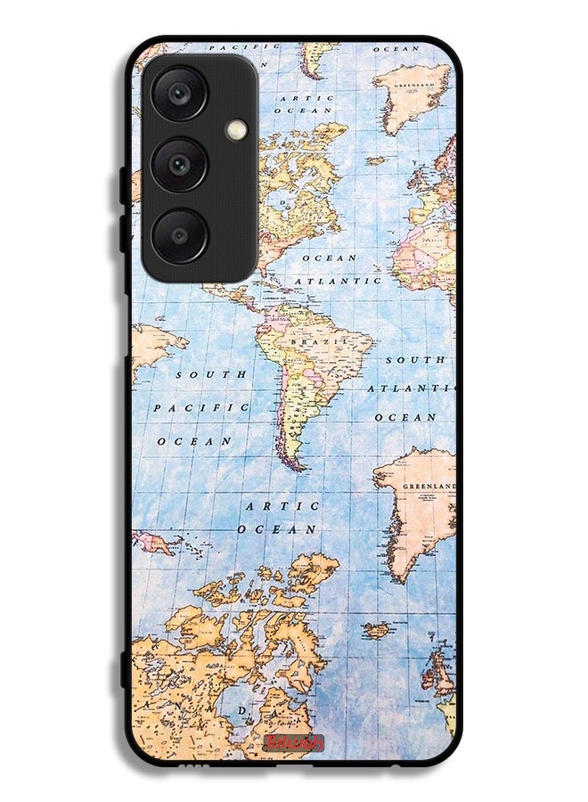 Tolwak Samsung Galaxy A25 5G Protective Case Cover World Map - Image 1