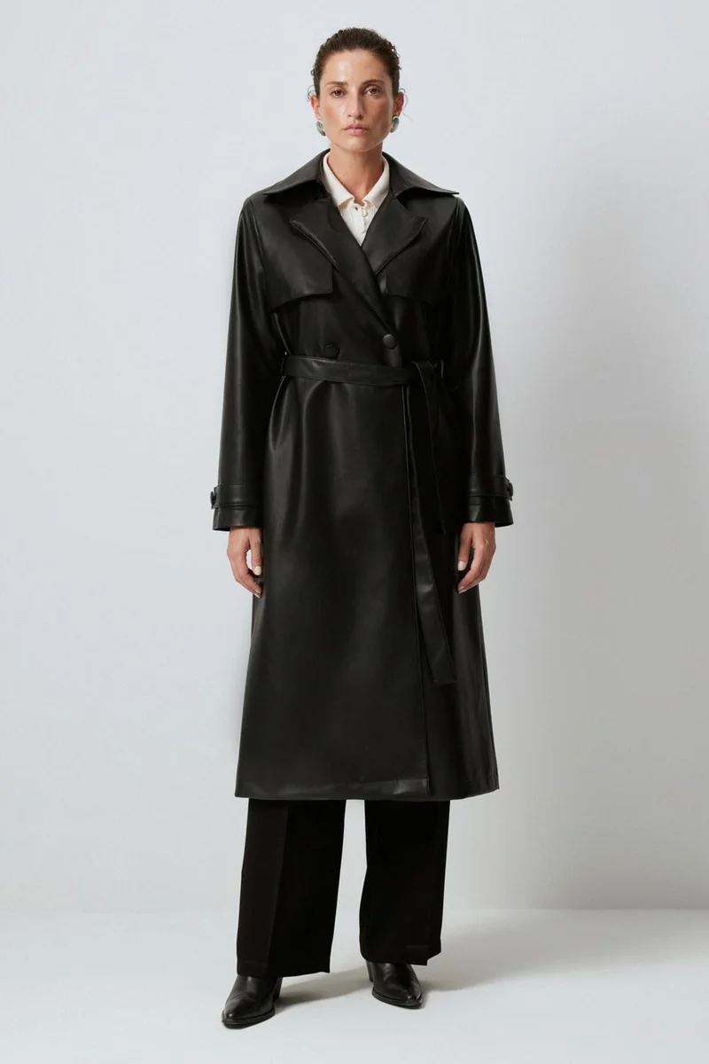 توتشي Leather Trench Coat