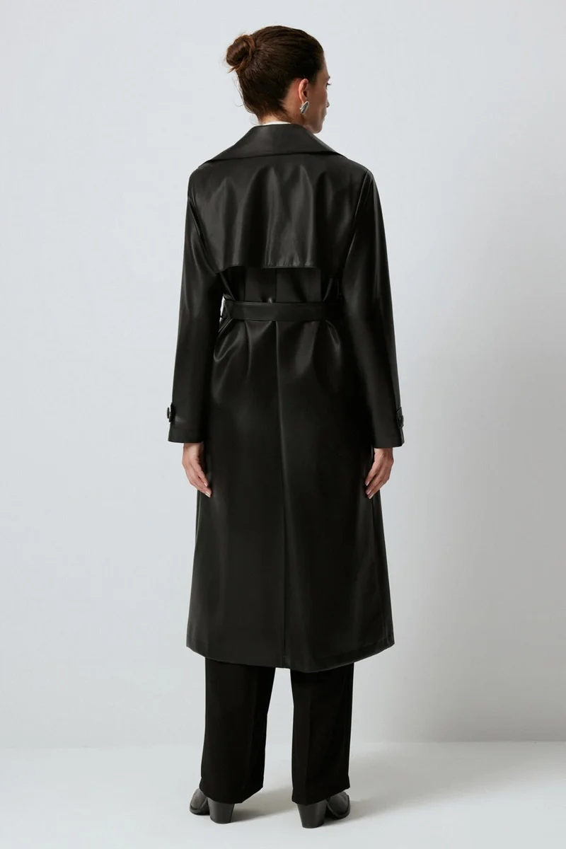 توتشي Leather Trench Coat
