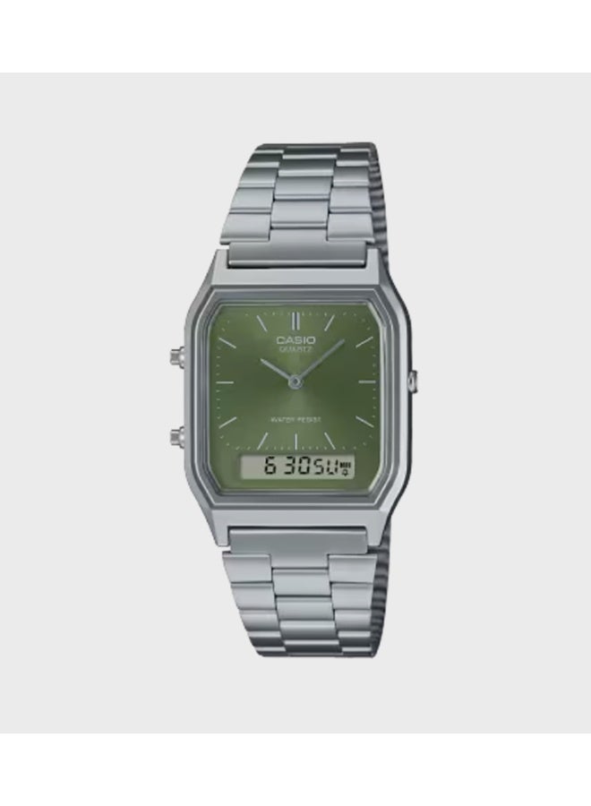 CASIO VINTAGE UNISEX ANALOG DIGITAL WATCH AQ-230A-3AMQYDF - Image 1