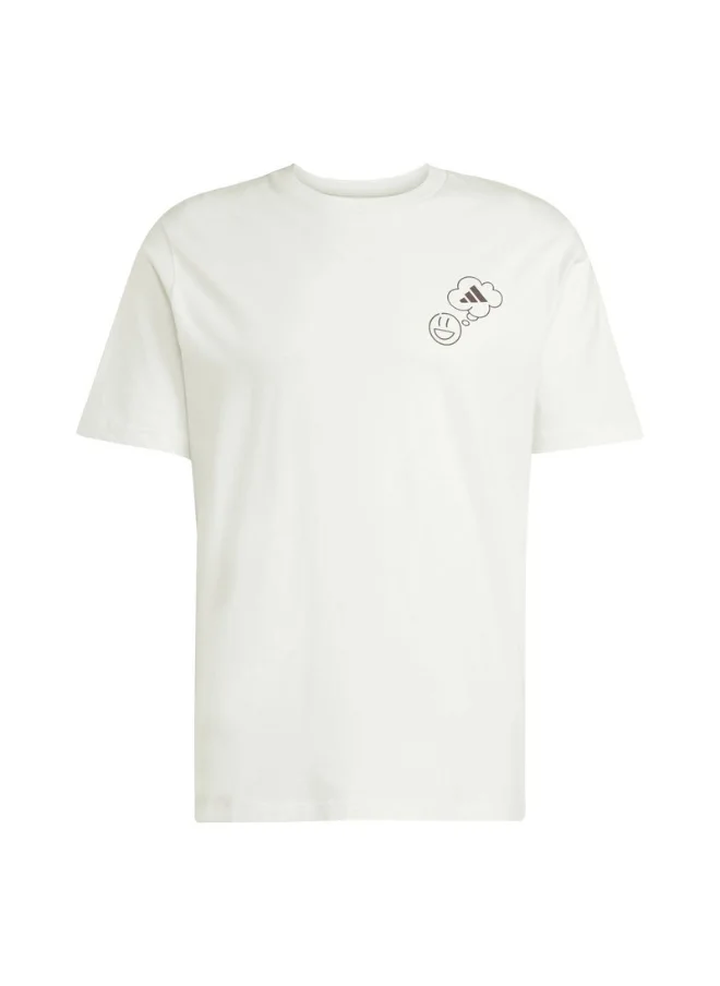 اديداس adidas M L VERB CIR T White Training T-SHIRTS for Men - XS