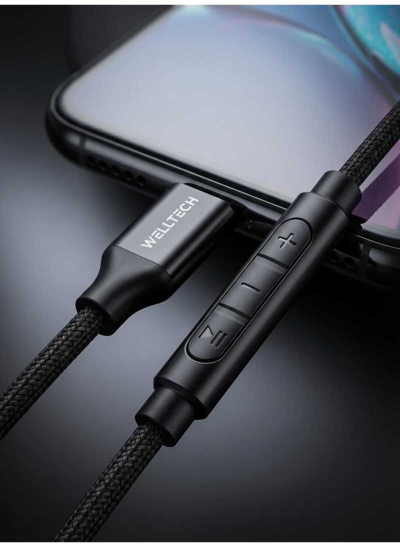 WELLTECH Wired Earphones High Bass Earphone with Mic Type-C In Ear Headphones for Android iPhone Laptop Handsfree WELLTECH BASS 9 - Image 5